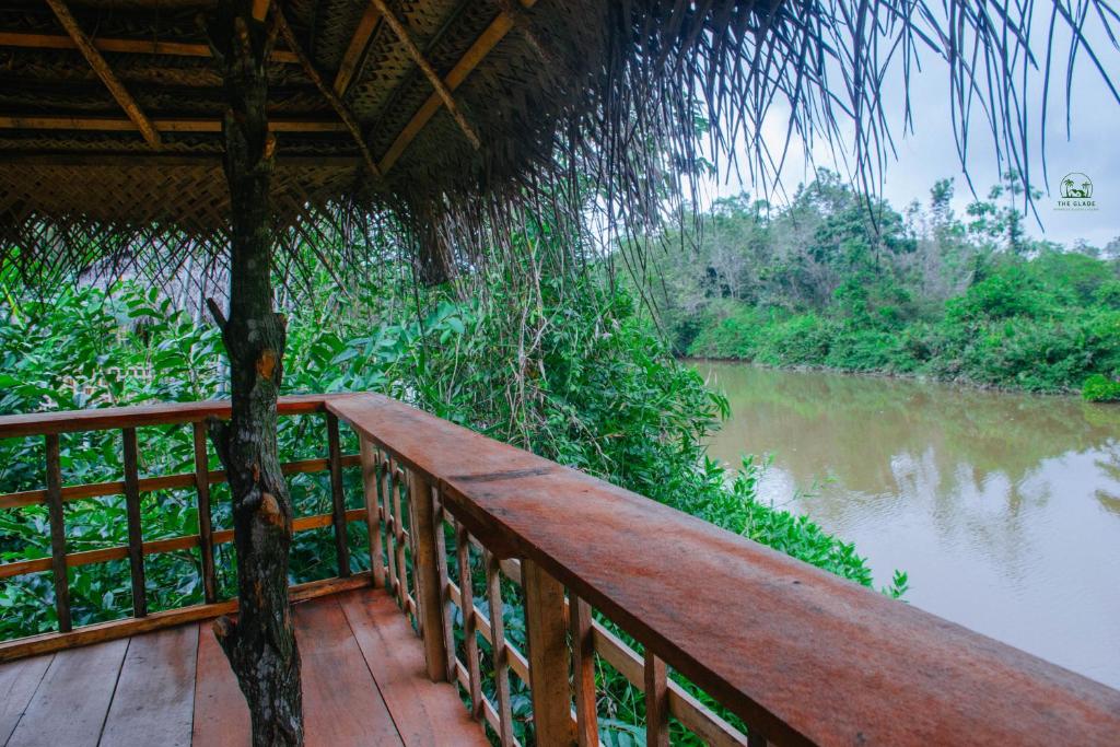 Balcony view over the lagoon from treehouse